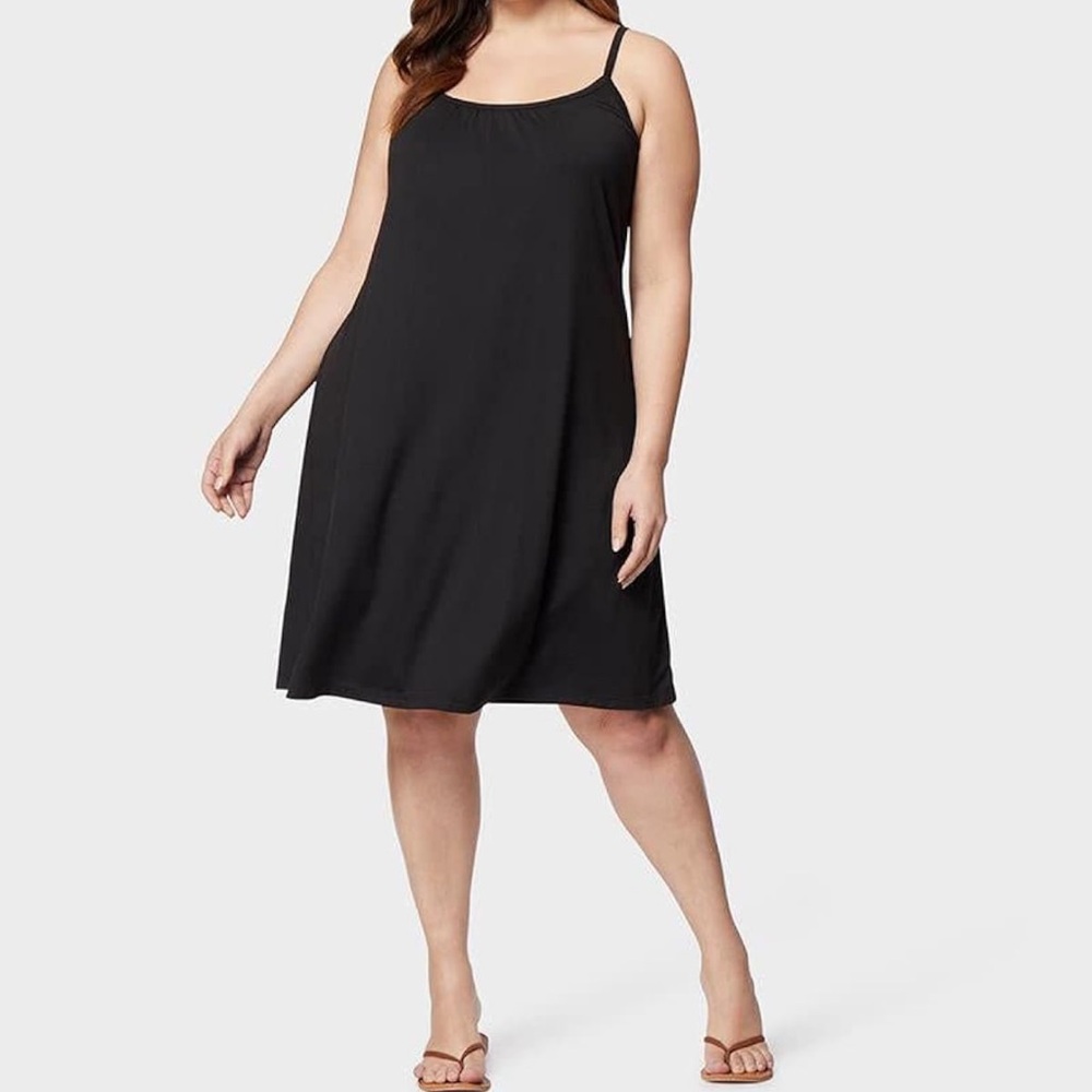 32 Degrees Black Spaghetti Strap Midi Dress